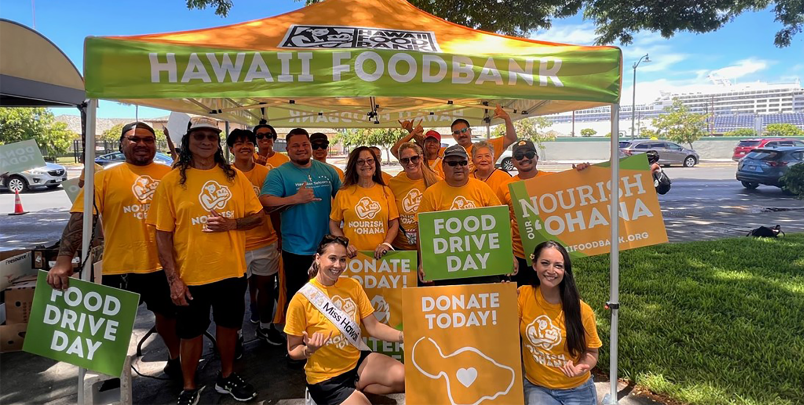 Hawaiian Telcom's Connecting and Building Young Professionals (CBYP) Participate in the Kokua for Maui Food Drive 